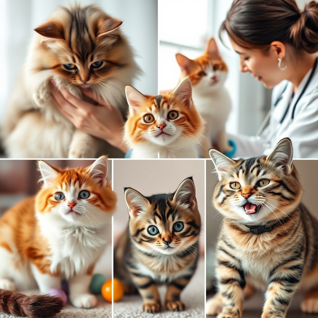 Various adorable cats showcasing our journey and achievements